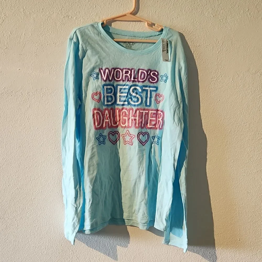 Children's place long sleeve best daughter shirt NWT size 14